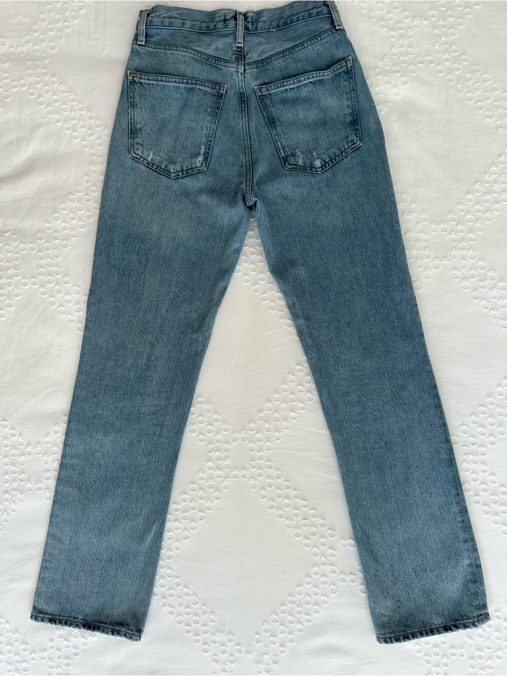 Agolde Lana Straight Leg Jean- Light Blue Wash Size 25 - Picture 3 of 15